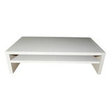 Suporte C/ Prateleira Para Monitor Branco Em Mdf