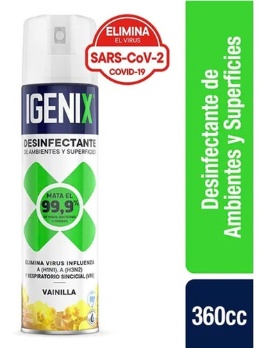 Desinfectante En Aerosol Igenix Vainilla 360cc | Comaac