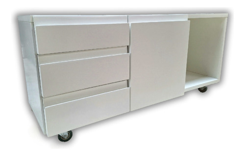 Mueble Bajo Escritorio Laqueado Blanco Semimate