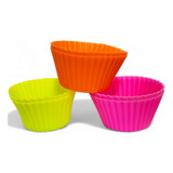 Moldes Pirotines Silicona Set X6 Muffins Cupcakes 7x3 Cm