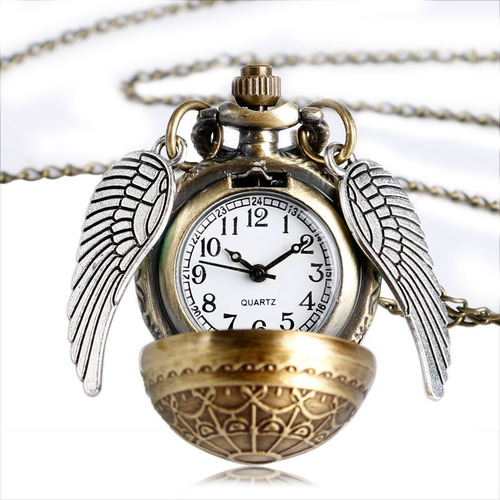 Collar + Reloj Cadena Quidditch Ball Bronce Harry Potter 
