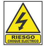 Cartel Riesgo Choque Electrico 22x28 Cm