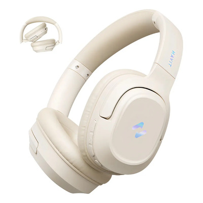 Audífonos Inalámbricos Diadema Bluetooth Anc Havit Lifenc02h Color Beige | Meses sin interés