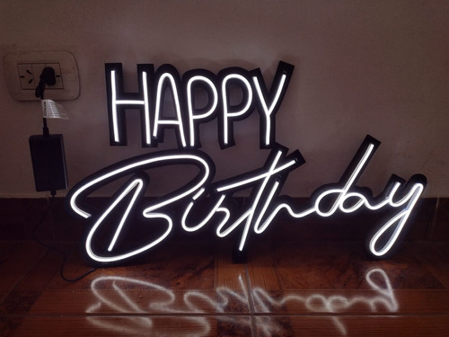 Cartel De Neon Led Happy Birthday 
