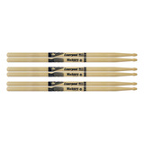 Kit Baqueta De Bateria Liverpool American Hickory 7a 3 Pares