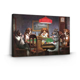 Quadro Grande Cachorros Jogando Poker 90x60 Decorativo Sala