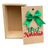 Caja Tapa Corrediza Madera Regalo Navidad 25x15x9.5 Cm