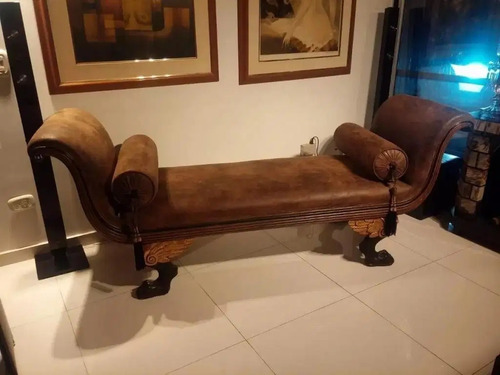 Chaise Lounge O Sofa Frances Antiguo Tallado En Cedro 1890