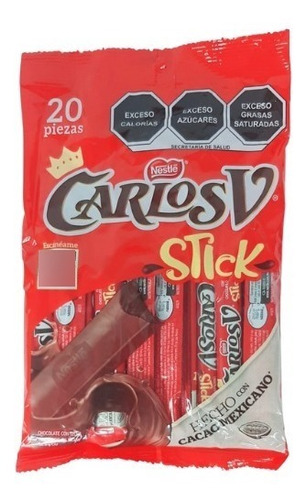 Chocolate Carlos V Stick 20 Piezas