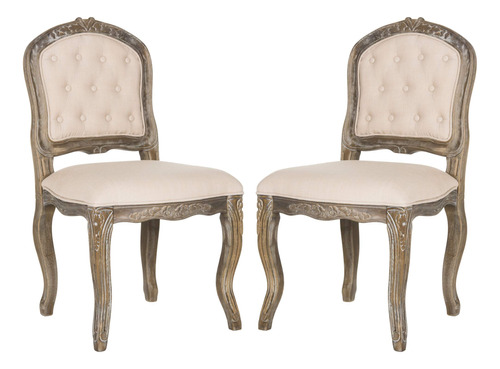 Safavieh Silla De Comedor, Beige/roble Rústico