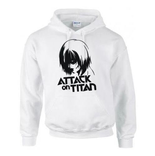 Sudadera Attack Of Titans Blanca - Hoodie Juvenil Unisex 