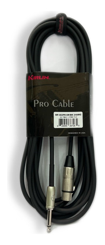 Cable Kirlin Micrófono 6mt Mp-482pr (canon-plug) Xlr-1/4