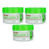 Kit Com 3 Gel Fixador 300g Incolor Alfa Look´s