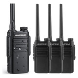 4 Radios Baofeng Walkie Talkies Mp31 Uhf Con Manos Libres Color Negro