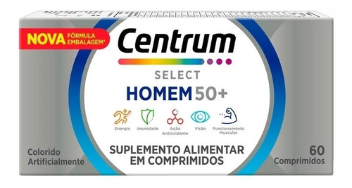 Vitamina Centrum Select Homem 50+ Com Luteina 60 Comprimidos