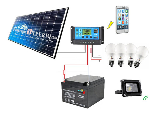 Ups Componentes Planta Solar Fv-40 Kit Básico Usb, Alumbrado