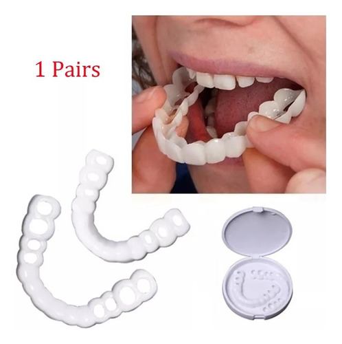 1 Par De Dentaduras Artificiais De Silicone