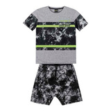 Conjunto Infantil Juvenil Menino Camiseta+bermuda Lemon Kids