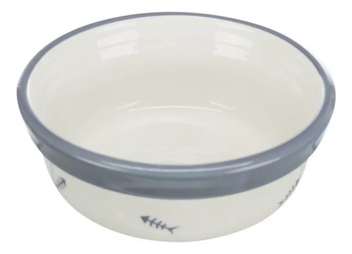 Comedero Bebedero Plato Cerámica Blanco Gato 12 Cm Cobayo