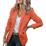 Saco Blazer Mujer Casual De Manga Larga Oficina Slim Traje