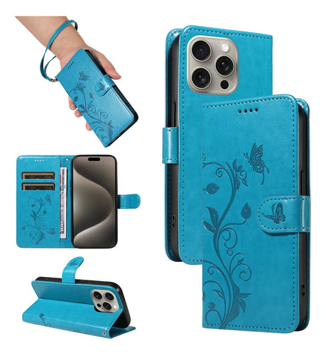 Funda De Piel Emboss Flower Card Solt Wallet For iPhone