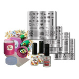 Kit De Placas, Esmaltes E Carimbos De Unhas Kids Especial. 