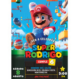 Invitación Digital Super Mario Cumpleaños Y Tarjeta Gratis