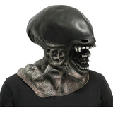 Máscara Alien Extraterrestre 100% Latex Disfraz Halloween Color Negro