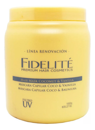 Mascara Capilar Fidelite Coco Y Vainilla X 1 Kg Baño Crema 