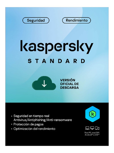 Antivirus Kaspersky Standard 1 Dispositivo 2 Años 