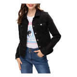 Chaqueta Mezclilla Básica Negra Mujer Fashions Park