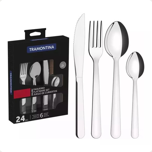 Set 24 Cubiertos  Acero Inoxidable Oferta Tramontina Malibu