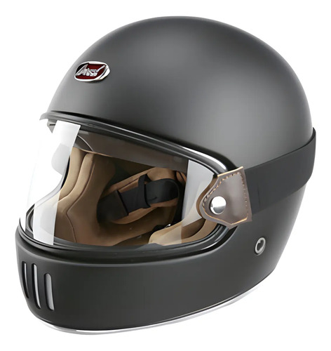 Casco Retro Beon B511 Negro Mate Con Goggles Cafe Racer | Meses sin interés