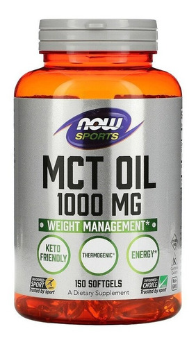 Now Foods, Sports, Mct Oil, 1000 Mg, 150 Cápsulas Blandassfn Sin Sabor