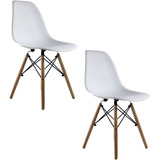 Set 2 Sillas Eames Mundo In Oslo Para Comedor Color De La Estructura De La Silla Blanco Color Del Asiento Blanco