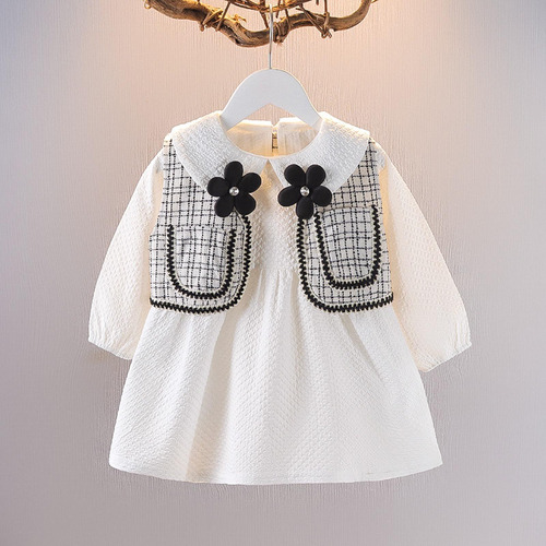 D Vestido Infantil Para Niñas, Conjunto De Falda A Cuadros,