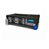 Consola Mixer Potenciada 4 Canales Con Bluetooth Usb Control Remoto 150w Rms Amplificador