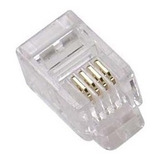 Plug Conector Modular Rj11 6p4c Telefonia (pacote 100 Peças)