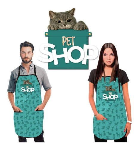 Delantal Veterinaria Peluqueria Pet Shop Verde  Las Kapas