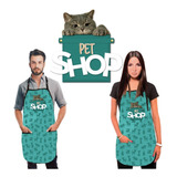 Delantal Veterinaria Peluqueria Pet Shop Verde  Las Kapas