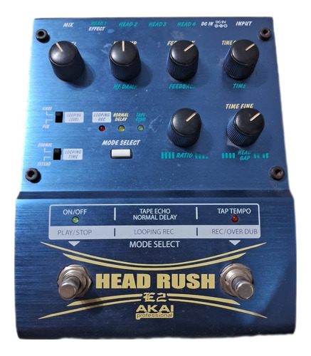 Pedal Akai E2 Headrush Tap Delay/looper (impecável)