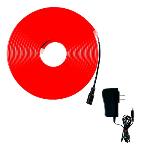 Tira Neon 5mt Seccionable Con Adaptador 110v Elige Color Mg Luz Rojo