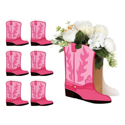 Botas Vaqueras Estilo Western Rosa Bolsa Decorativa 6 Piezas