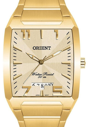 Relógio Orient Masculino Dourado Retangular - Ggss1007 C2kx