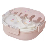 Fiambrera Bento Infantil 3 Compartimentos Plástico Rosa 2024