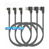 Cargador Para De 90 Grados, 3 Unidades De Cable De Carga Usb