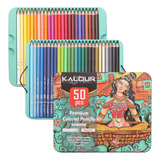 Kit 50 Lápices Dibujo Colores Y Estuche Profesional Artista