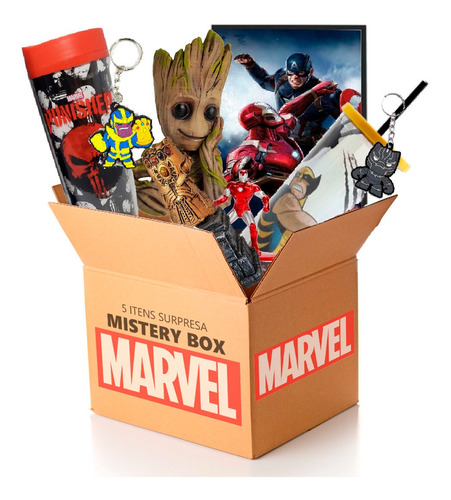 Mistery Box Marvel Caixa Misteriosa Com 5 Itens Aleatórios