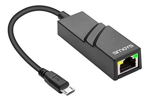 Adaptador Smays Otg Micro B A Ethernet De 0.1 Gbps -negro