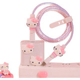 Funda Protectora De Cargador Y Cable De iPhone Hello Kitty